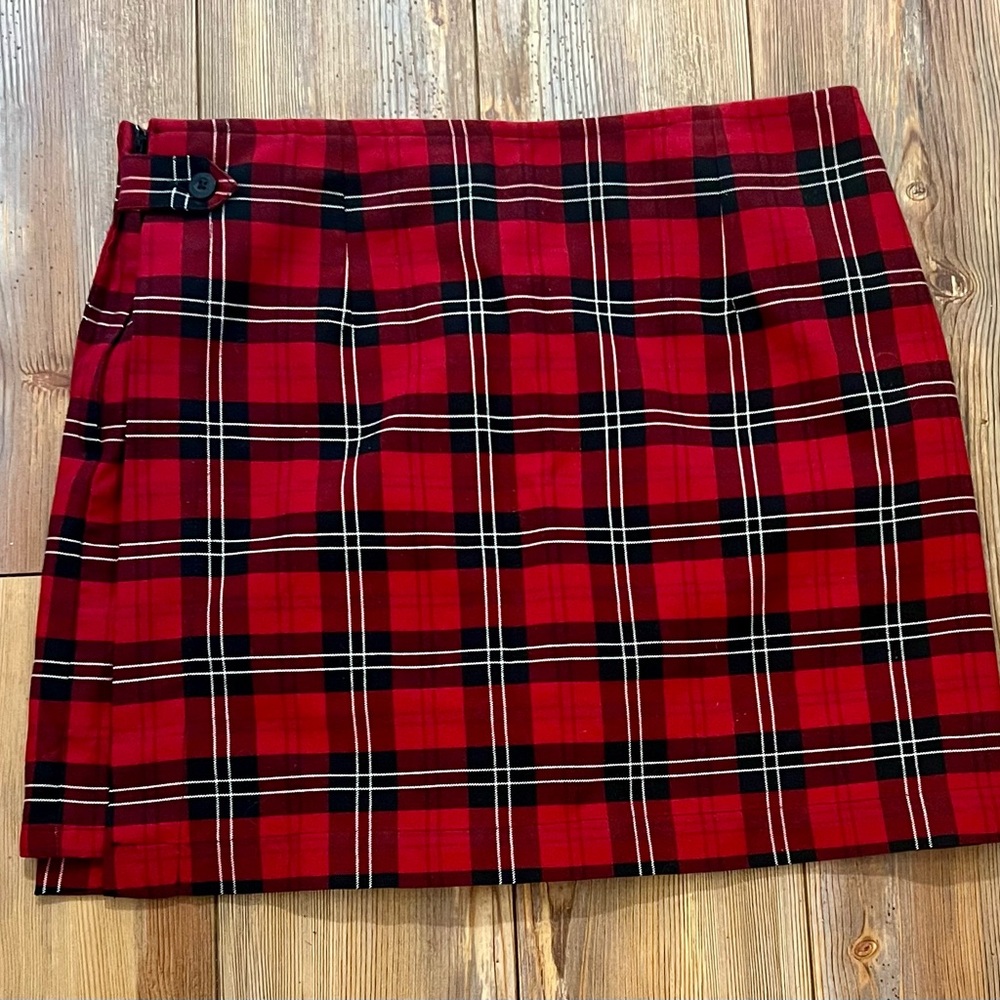 Women’s Plaid school girl skort.  Red, black and white. Size 10.NWOT